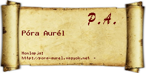 Póra Aurél névjegykártya